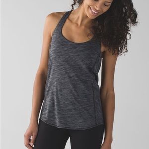 Lululemon Wild Tank with bra - heather black/ace spot grain black, size 6